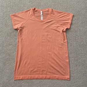 Lululemon Swiftly Tech Short Sleeve Scoop Neck Orange Size 14 Women Top Stretch